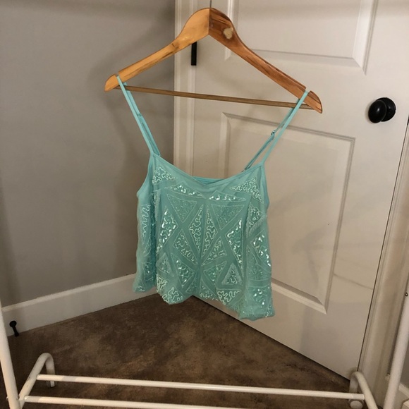 FOREVER 21 TURQUOISE BEADED TANK TOP - Picture 3 of 5